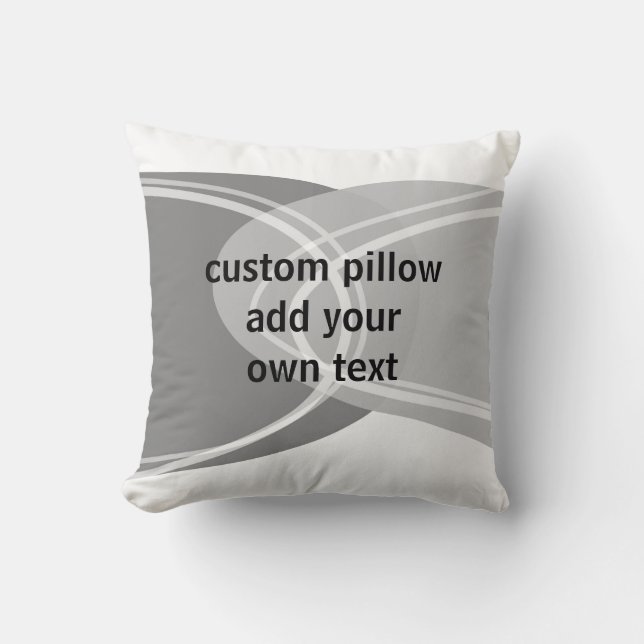  modern chic add text abstract grey and white cushion (Front)