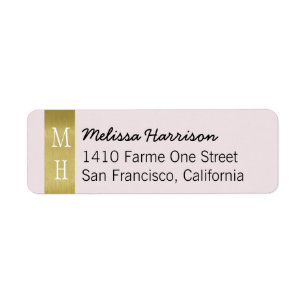 modern chic address label with her script name