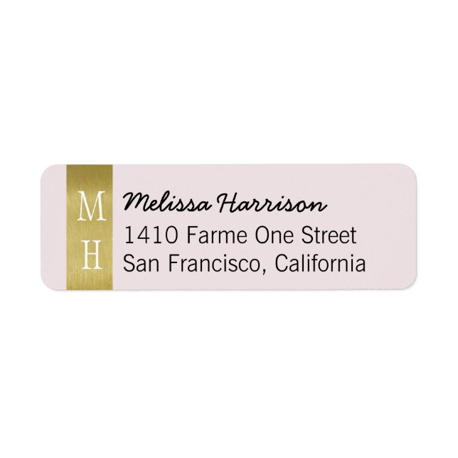 modern chic address label with her script name (Front)
