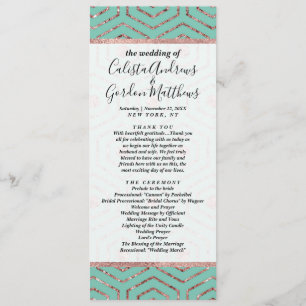 Modern Chic Aqua Rose Gold Glitter Hexagon Geo Programme