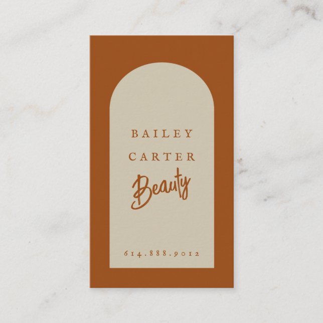 Modern Chic Arch Beauty Hair Stylist Business Card (Front)