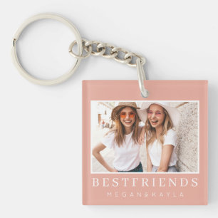 Modern Chic Best Friends BFF Photo Key Ring