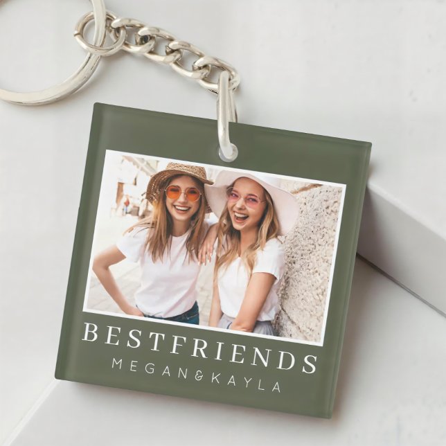 Modern Chic Best Friends BFF Photo Key Ring (Creator Uploaded)