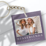 Modern Chic Best Friends BFF Photo Key Ring<br><div class="desc">Design is composed of fun and playful typography with sans serif and serif font. Add a custom photo.</div>