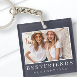 Modern Chic Best Friends BFF Photo Key Ring<br><div class="desc">Design is composed of fun and playful typography with sans serif and serif font. Add a custom photo.</div>