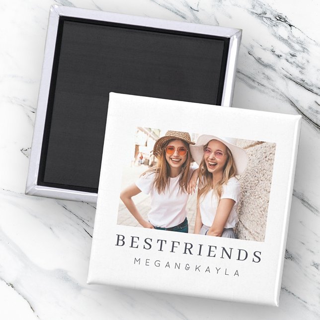 Modern Chic Best Friends BFF Photo Magnet (Creator Uploaded)