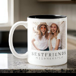 Modern Chic Best Friends BFF Photo Two-Tone Coffee Mug<br><div class="desc">Design is composed of fun and playful typography with sans serif and serif font. Add a custom photo.</div>
