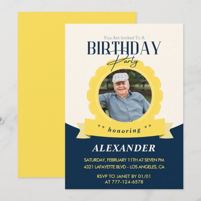 Modern Chic birthday 99th birthday Invitation (Front/Back)