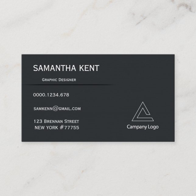 Modern chic black and burgundy business card (Front)