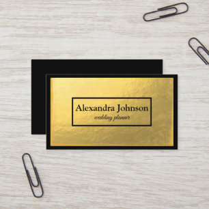 Modern Chic Black and Gold Foil Luxury Business Ca Business Card