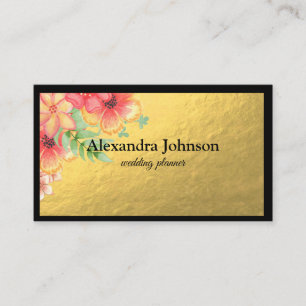 Modern Chic Black and Gold Foil Luxury Business Ca Card
