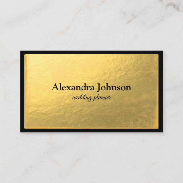 Modern Chic Black and Gold Foil Luxury Business Card (Front)