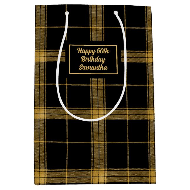 Modern Chic Black and Gold Gift Bag Design (Front)