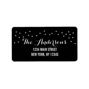 Modern Chic Black and White Dots Label