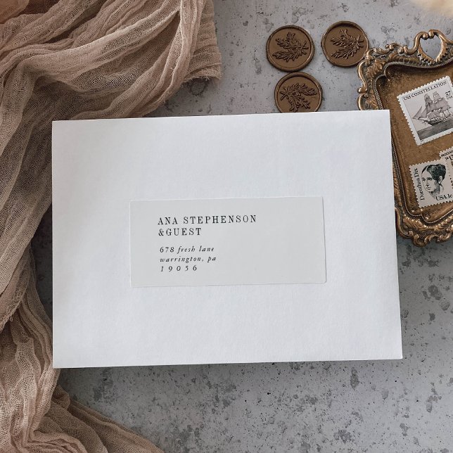 Modern Chic Black and White Guest Address Labels (Creator Uploaded)