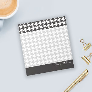 Modern Chic Black and White Houndstooth Notepad