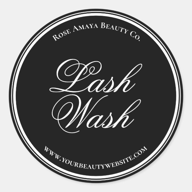 Modern Chic Black And White Lash Cleanser Label (Front)