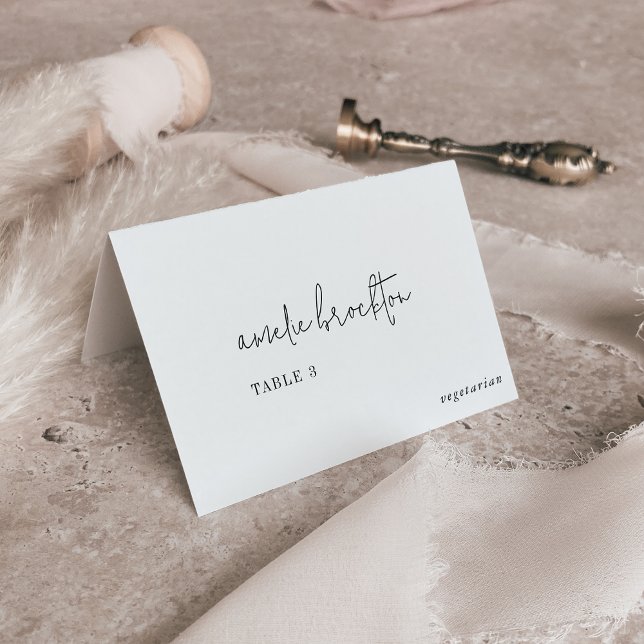 Modern Chic Black and White Menu Place Cards (Creator Uploaded)