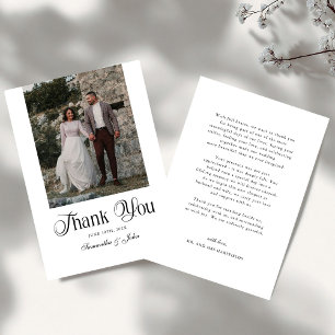 Modern Chic Black and White Photo Thank You Card