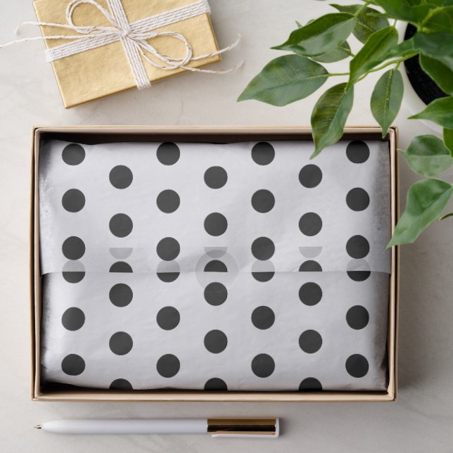 Modern Chic Black and White Polka Dots Pattern Tissue Paper (Gift)