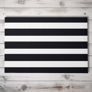 Modern Chic Black And White Striped Chic Outdoor  Doormat