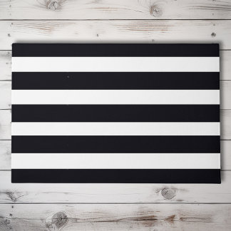 Modern Chic Black And White Striped Chic Outdoor Doormat
