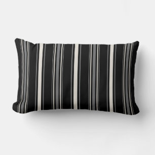 Modern chic black and white stripes pillow