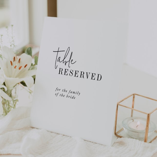 Modern Chic Black and White Table Reserved Sign (Creator Uploaded)