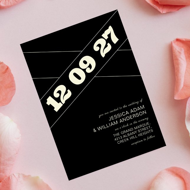 Modern Chic Black Bold Typography Invitation (Creator Uploaded)