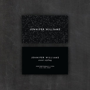 Modern Chic Black Glitter Effect Business Cards
