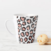 Modern Chic Black Rose Gold Foil Leopard Print