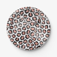 Modern Chic Black Rose Gold Foil Leopard Print