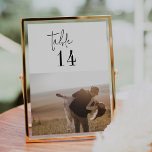 Modern Chic Black White 5x7" Photo Table Numbers<br><div class="desc">These modern chic black and white 5x7" photo table numbers are perfect for a simple wedding. The minimalist boho design features rustic unique and stylish bohemian typography in minimal clean black and white. The card prints on the front and back (double-sided). Personalise each card with a different engagement or travel...</div>