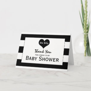 Modern Chic Black & White Baby Shower Thank You Card