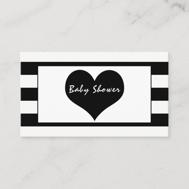 Modern Chic Black & White Baby Shower Ticket Enclosure Card (Front)