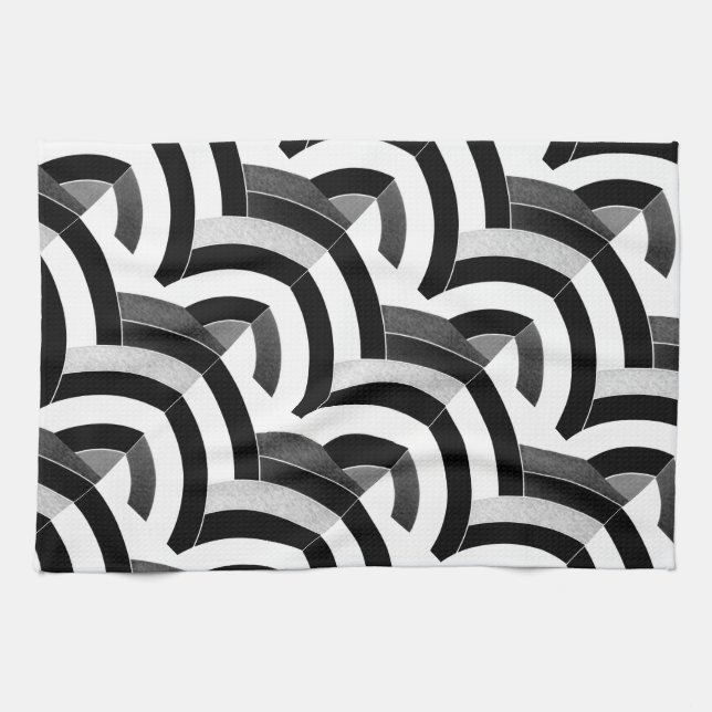 modern chic black/white chevrons tea towel (Horizontal)