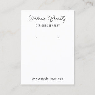 Modern Chic Black White Jewellery Earring Display Business Card