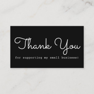 Modern Chic Black White Thank You Business Card