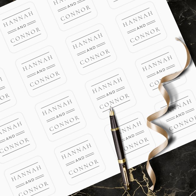 Modern Chic Black & White Typography Square Sticker (Creator Uploaded)