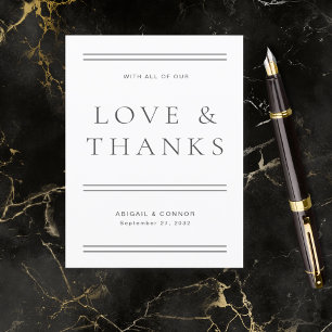 Modern Chic Black & White Typography Thank You Card