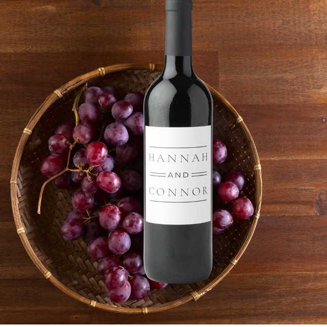 Modern Chic Black & White Typography Wine Label (Creator Uploaded)