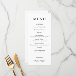 Modern Chic Black & White Wedding  Menu