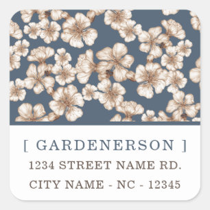 Modern Chic Blossoms Square Sticker