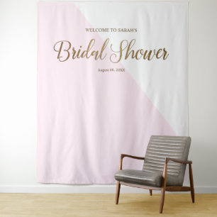 Modern Chic Blush Pink Gold Script Personalised Tapestry