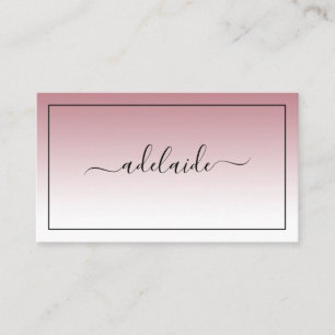 Modern Chic Blush Pink White hairstylist script Business Card