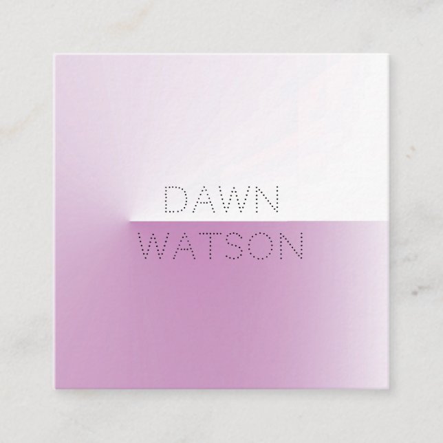 Modern Chic Blush Purple Professional Typography Square Business Card (Front)