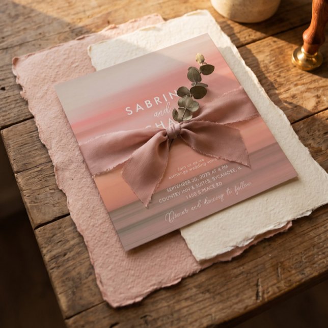 Modern Chic Blush Rose Wedding Invitation (Creator Uploaded)