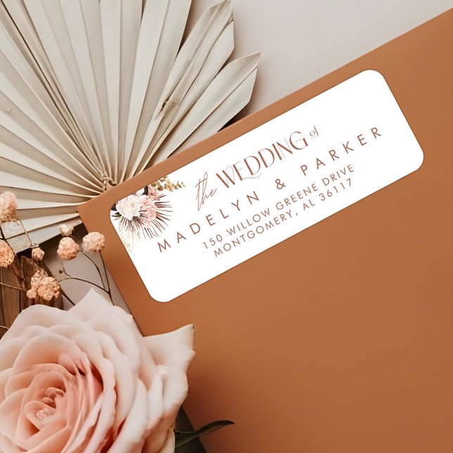 Modern Chic Bohemian Watercolor Floral Wedding (Modern Chic Bohemian Watercolor Floral Wedding Label)