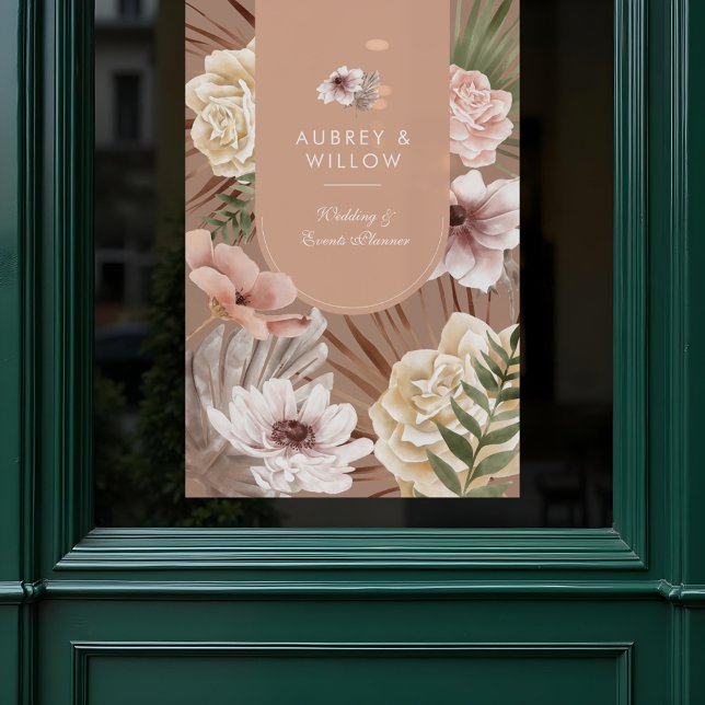 Modern Chic Bohemian Watercolor Florals Photo Arch (Modern Chic Bohemian Watercolor Florals Photo Arch Window Cling)