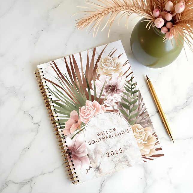 Modern Chic Bohemian Watercolor Florals Photo Arch Planner (Modern Chic Bohemian Watercolor Florals Photo Arch Planner)